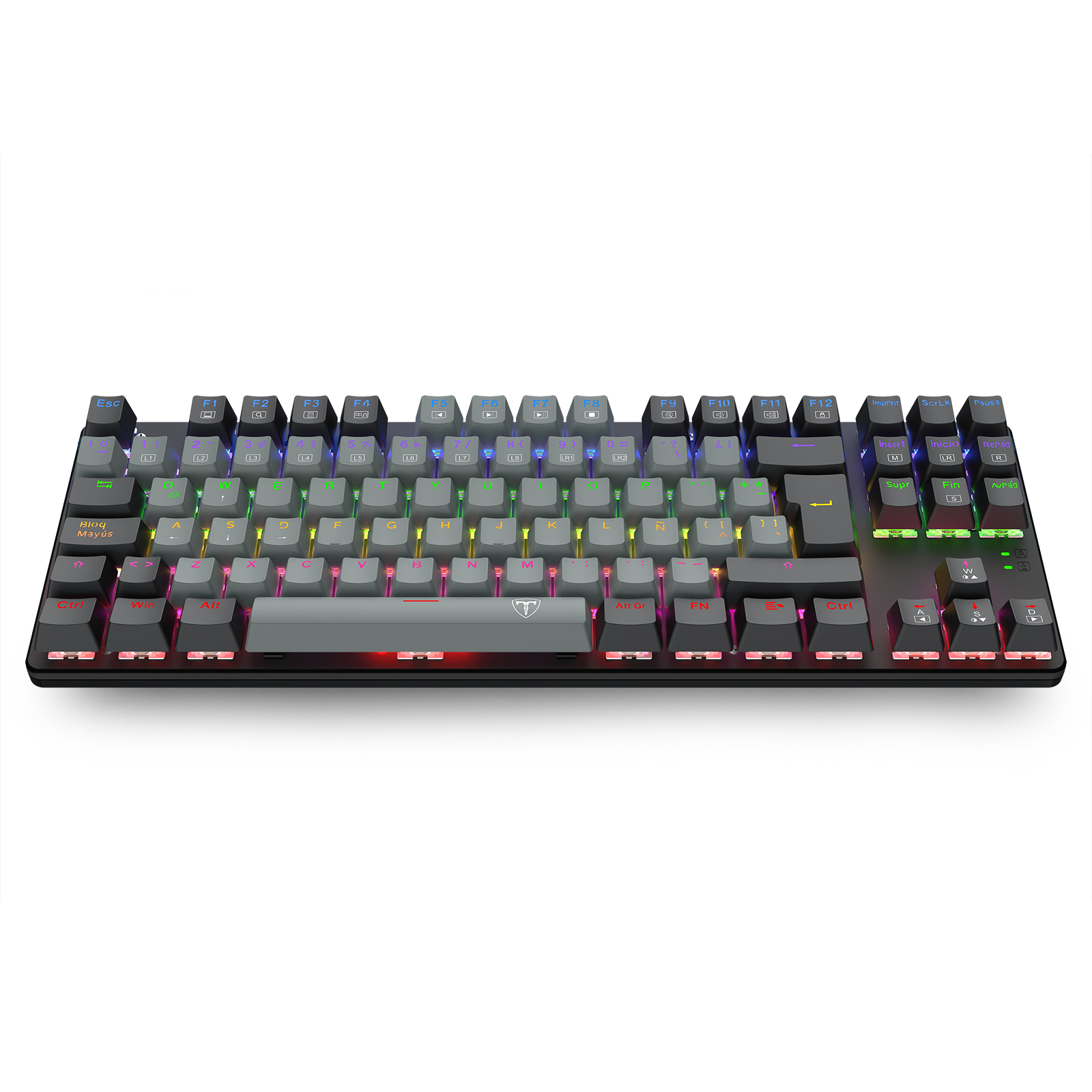 Teclado T-Dagger Bora Rainbow Lite T-TGK313GB-LIT Gris/Negro