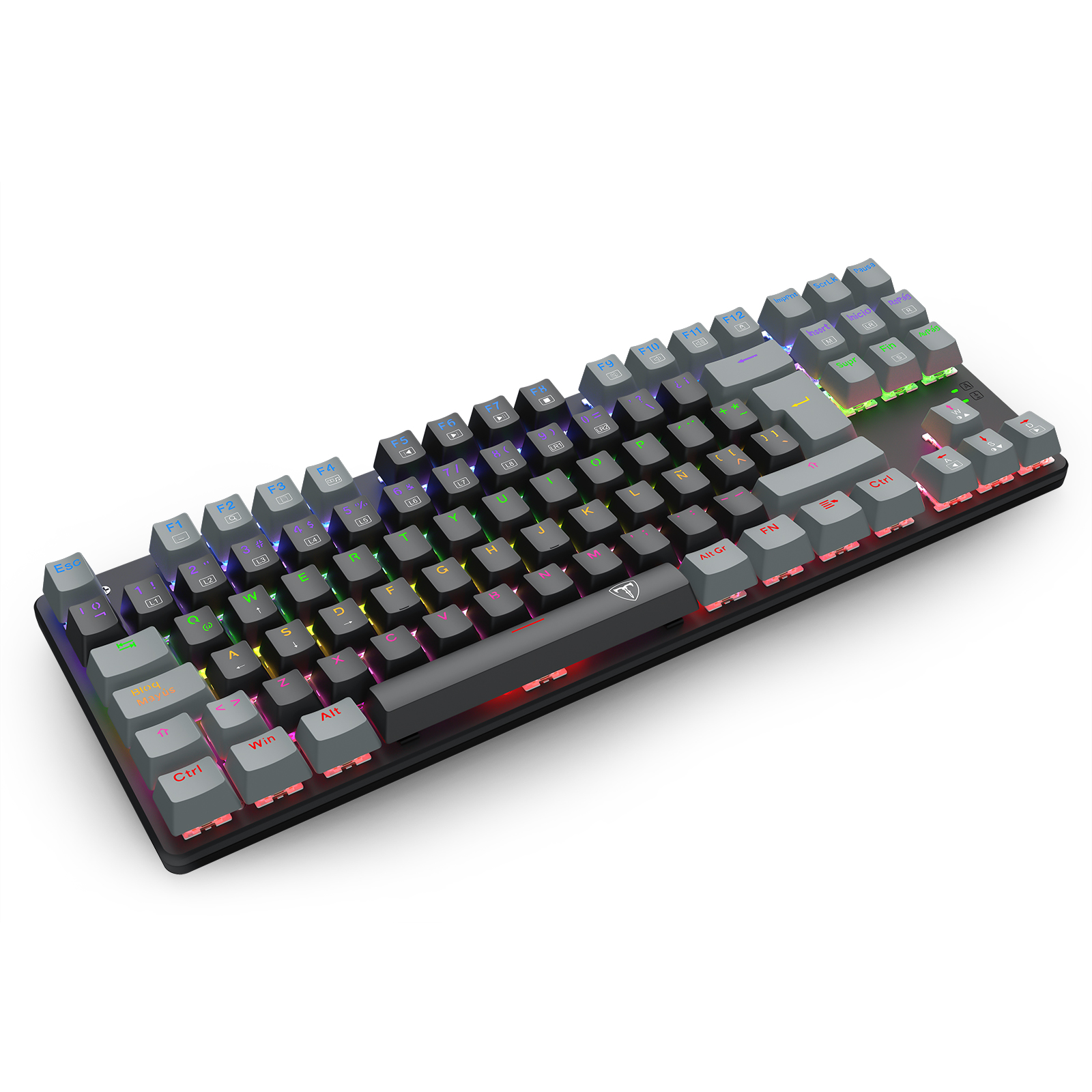 Teclado T-Dagger Bora Rainbow Lite T-TGK313BG-LIT Negro/Gris