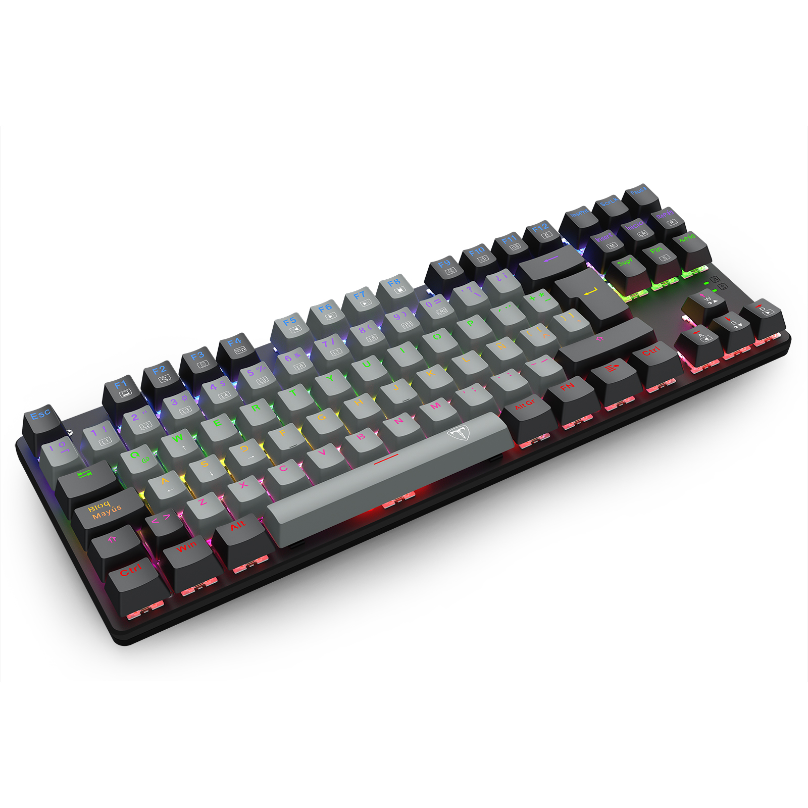 Teclado T-Dagger Bora Rainbow Lite T-TGK313GB-LIT Gris/Negro