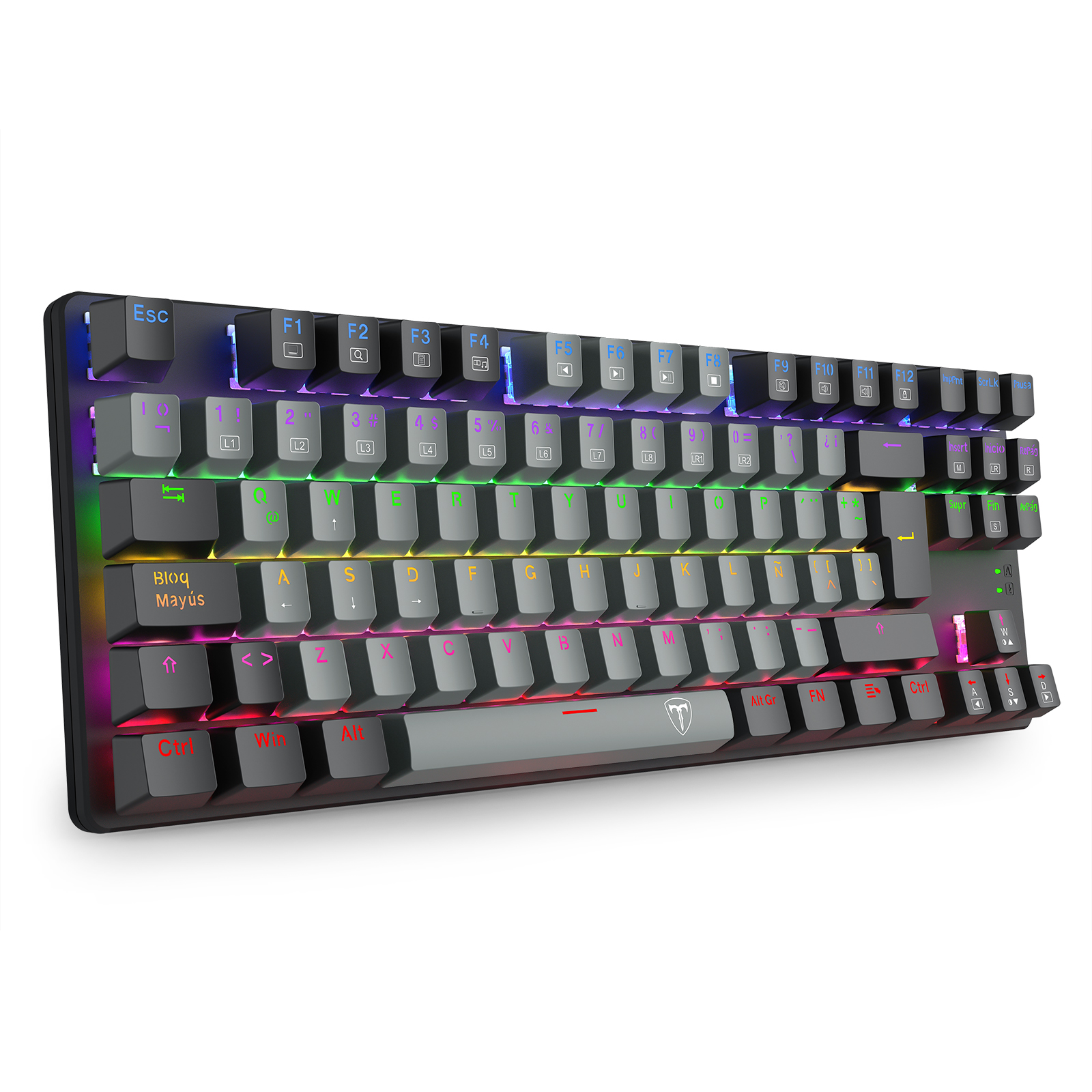 Teclado T-Dagger Bora Rainbow Lite T-TGK313GB-LIT Gris/Negro