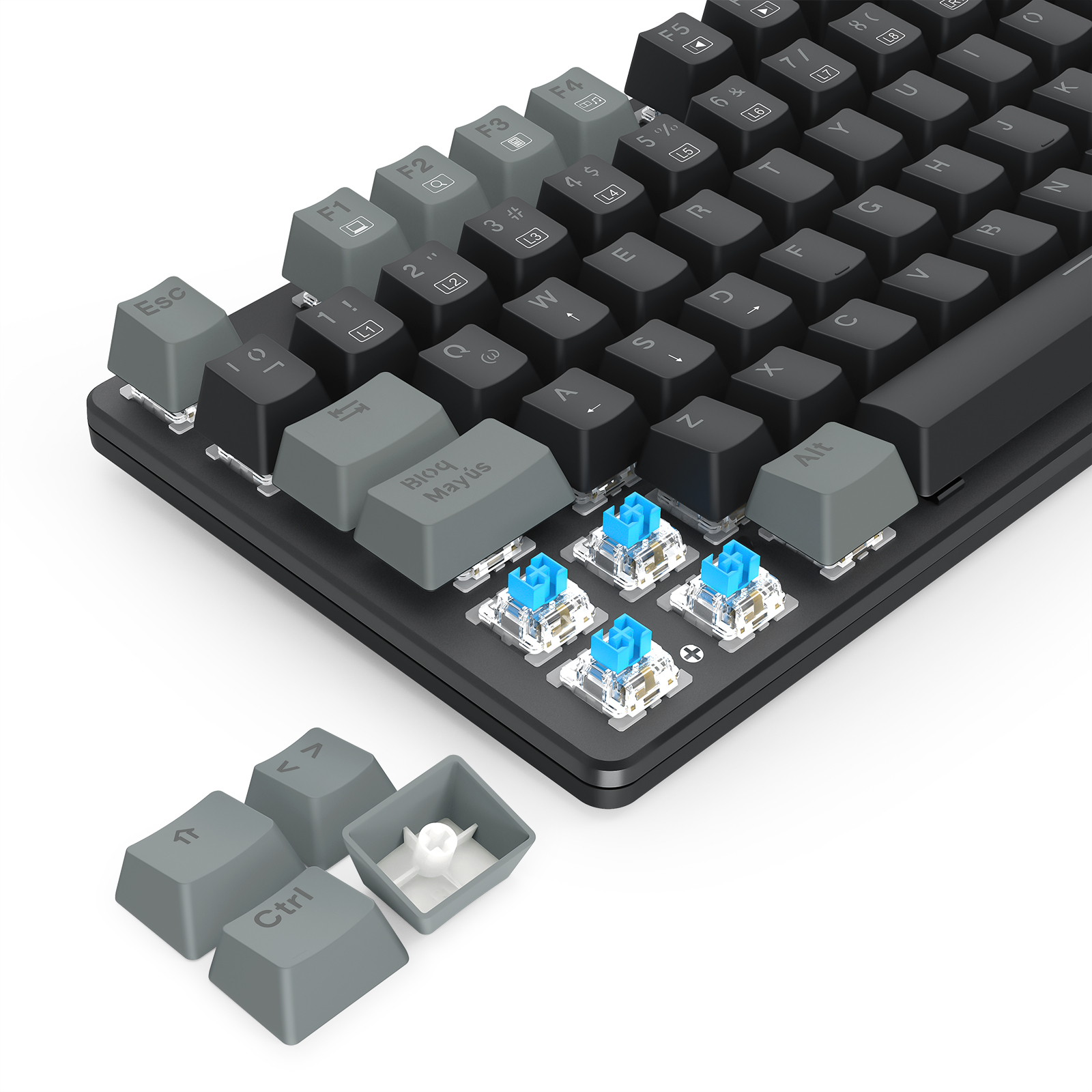 Teclado T-Dagger Bora Rainbow Lite T-TGK313BG-LIT Negro/Gris