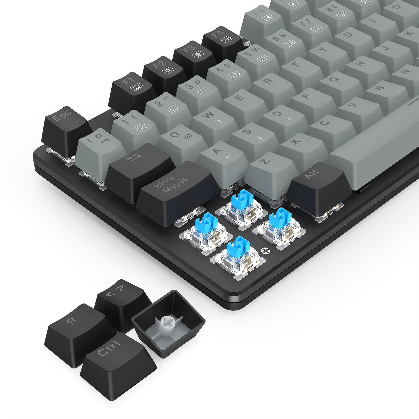 Teclado T-Dagger Bora Rainbow Lite T-TGK313GB-LIT Gris/Negro