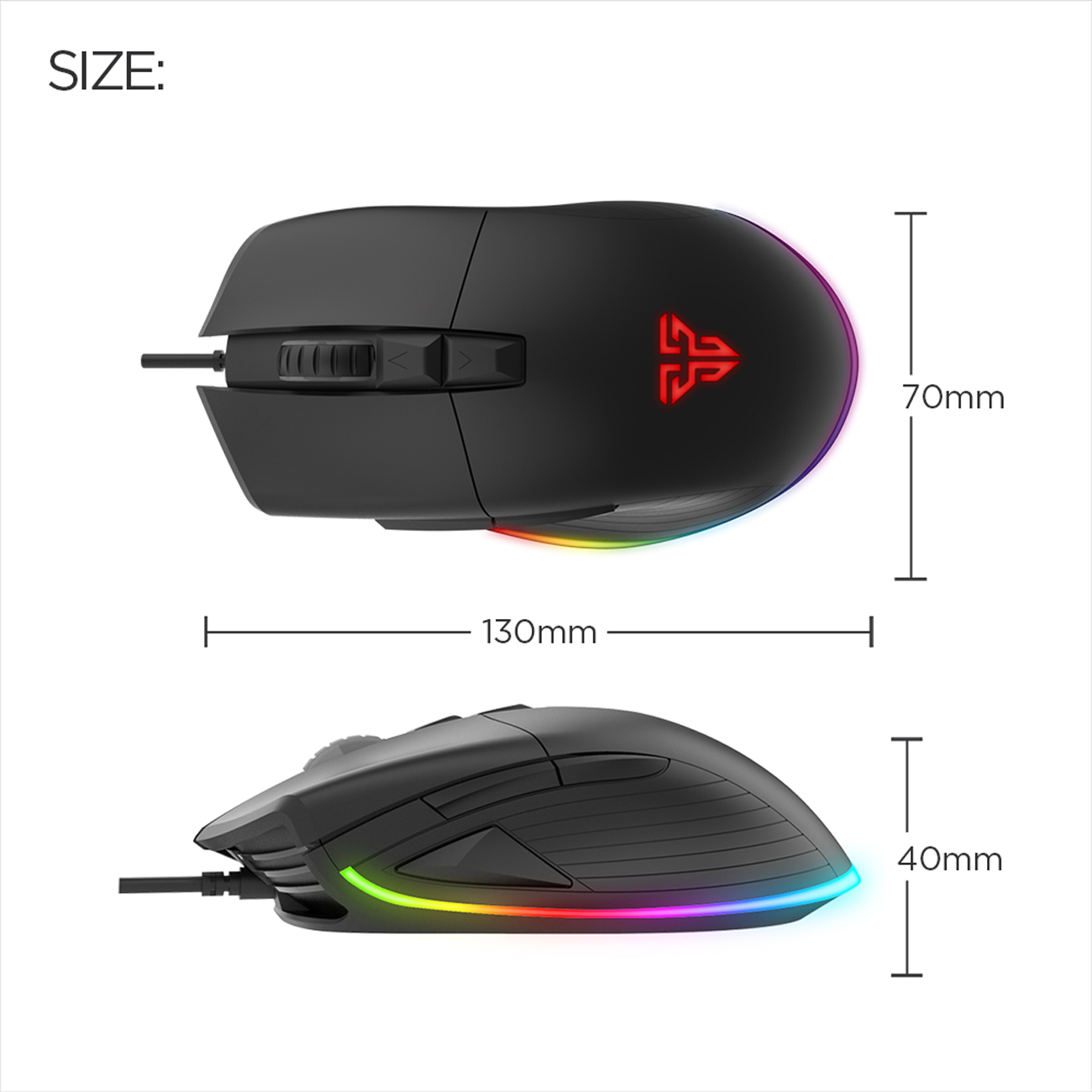 Mouse Gamer Fantech Hero UX1 RGB Negro