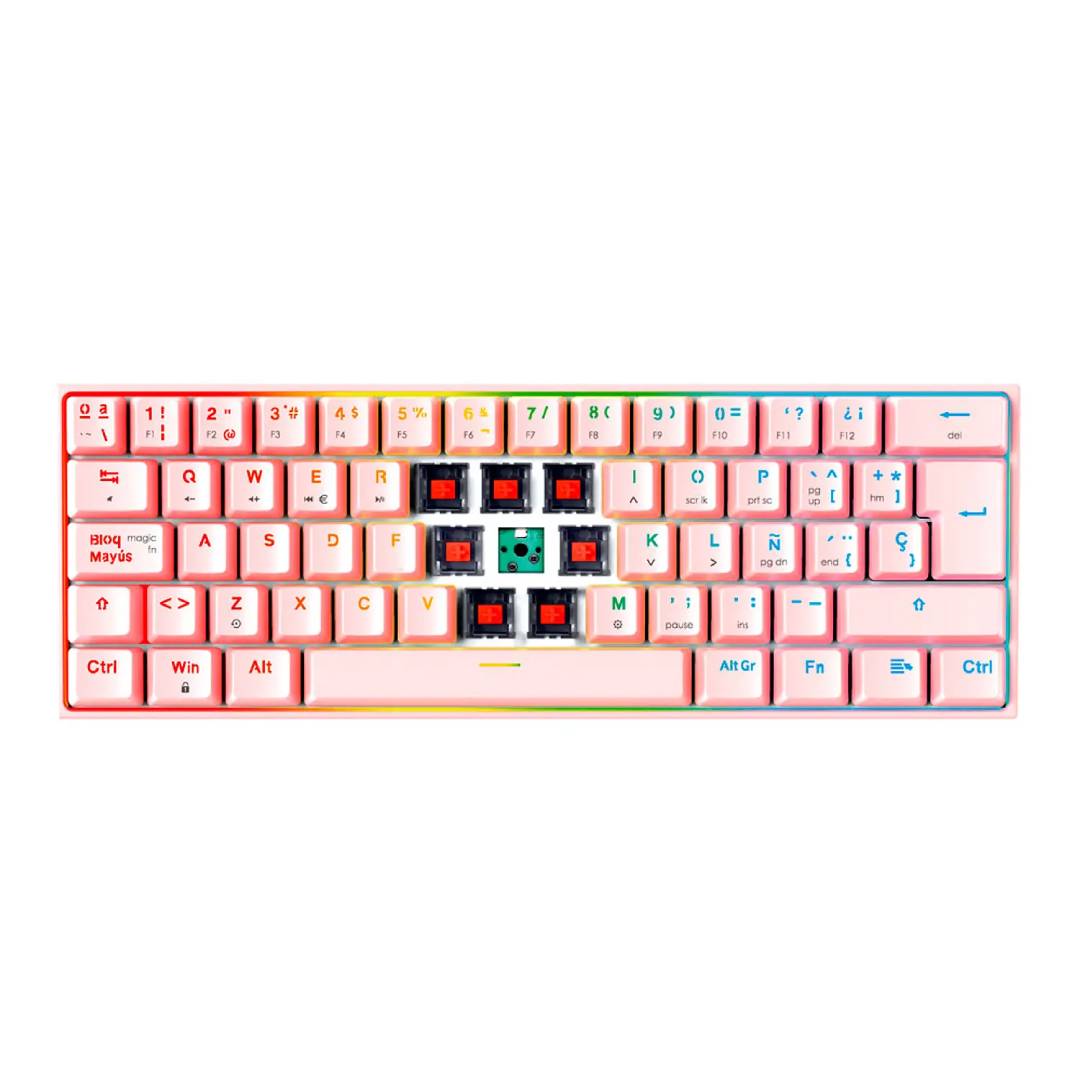 Teclado Fantech MK857 MAXFIT61 Sakura Español Sw. Red
