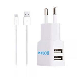 Cargador Rápido Cable Micro USB 2.1A Philco R2100 Blanco
