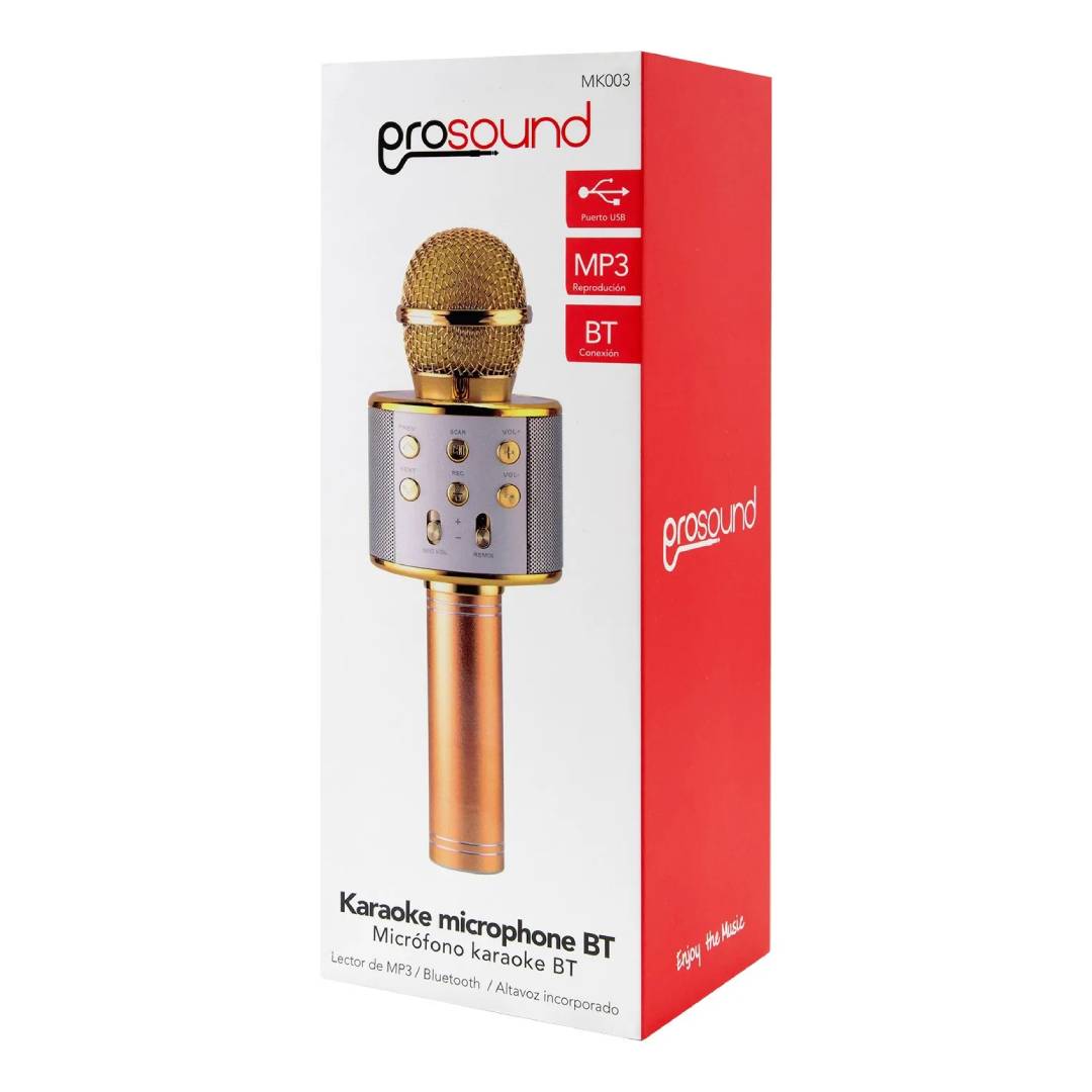 Micrófono Karaoke Prosound BT MK003 Dorado